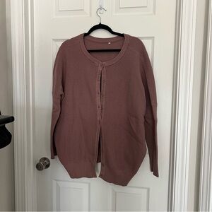 Mauve Oversized Button-Up Cardigan | Size XL